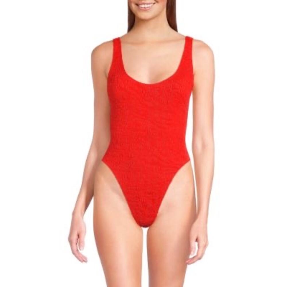 Mosmann Australia Ribbed Plunge Back One Piece Swimsuit Size S Small NWT Pink